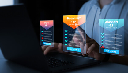 Subscription plan offers exclusive access to premium content, special discounts, and priority support.Subscription plan concept. Paid online service subscription plan.