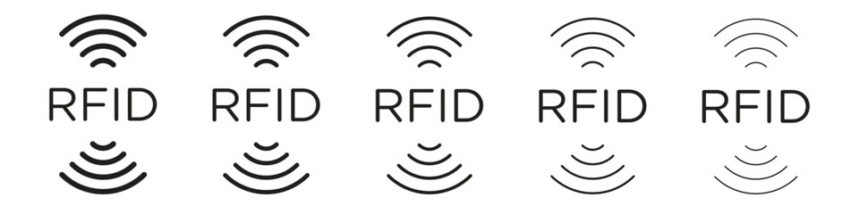 RFID icon vector Art line Illustrations collection