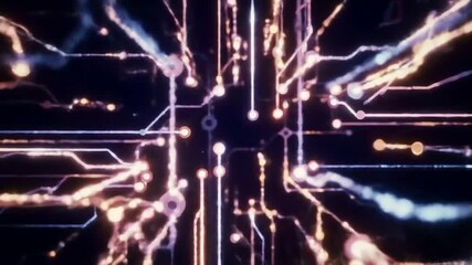 Technological advancement with circuit board and electronic data transmission concept - Powered by Adobe