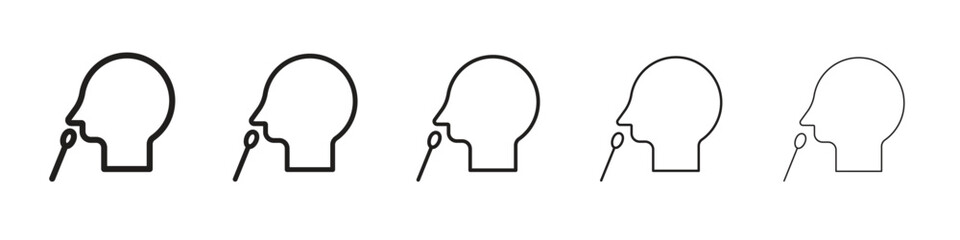 Nasal swab icon vector Art line Illustrations collection