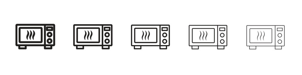 Microwave icon vector Art line Illustrations collection