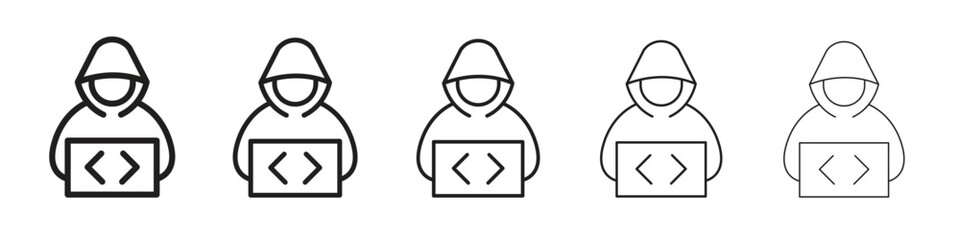 Hacker icon vector Art line Illustrations collection
