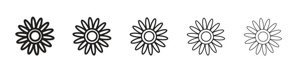Gerbera icon vector Art line Illustrations collection
