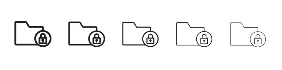 Folder security icon vector Art line Illustrations collection
