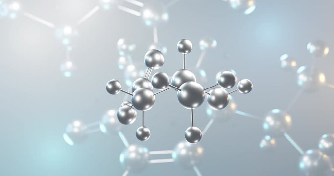 &Beta;-Hydroxybutyric acid rotating 3d molecule, molecular structure of antidepressants seamless video
