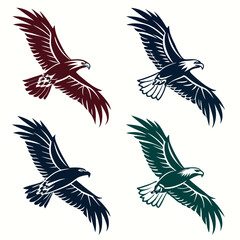 Fototapeta premium Majestic eagles soaring in flight falcon hawk