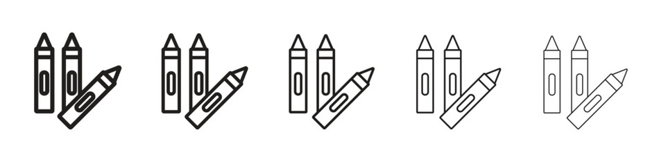 Crayon icon vector Art line Illustrations collection