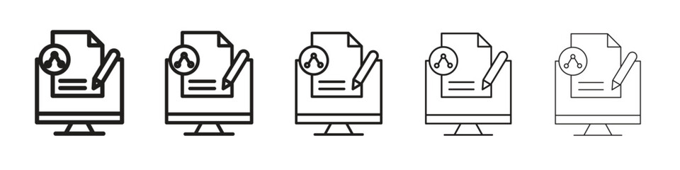 Content marketing icon vector Art line Illustrations collection