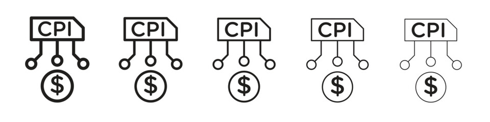 Consumer prices index icon vector Art line Illustrations collection