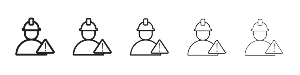 Construction risk icon vector Art line Illustrations collection