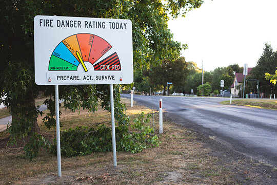 Fire Danger rating sign in country Victoria