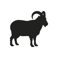 Isolated Mountain Goat Illustration Silhouette