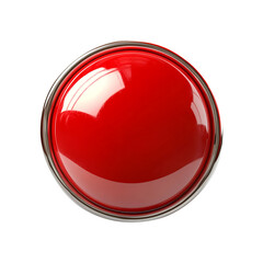 Red stop button, isolated on fully transparent png background
