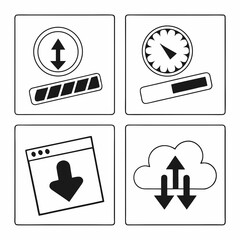 Upload download interface icons arrows