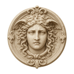 PNG Classical Medusa stone carving