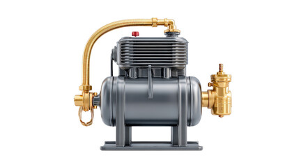 Air pump industrial model background isolated on a Transparent background, PNG file.