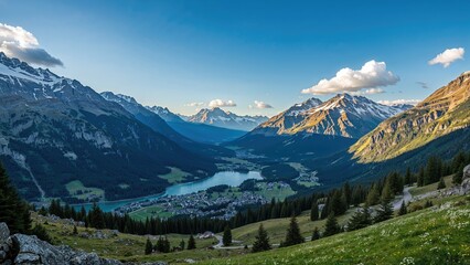 Fototapeta premium Picturesque Alpine Gorge Landscape