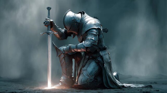 Knight in Reflection A Profound Moment of Deep Contemplation and Self-discovery