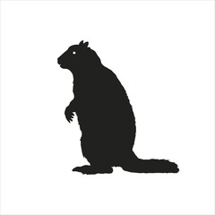 Beaver Silhouette Wild Nature Symbol in Minimalist Style