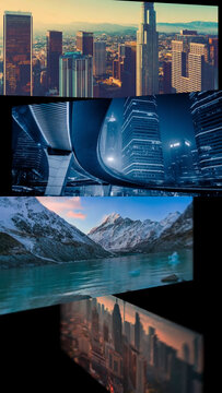 Four Panel 3D Media Flip