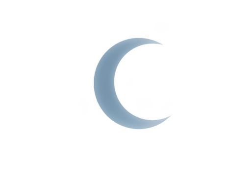 A crescent moon is isolated on transparent background