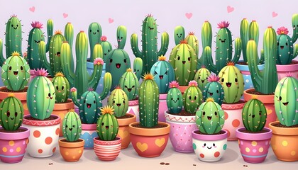 Whimsical Cacti Collection with Cheerful Patterns