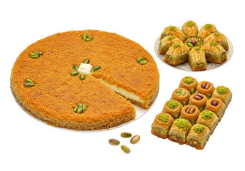 A delicious assortment of baklava pastries, isolated on transparent background