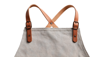 Apron with leather straps background isolated on a Transparent background, PNG file.