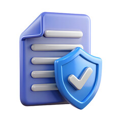 3d render illustration of isolated transparent insurance doc icon