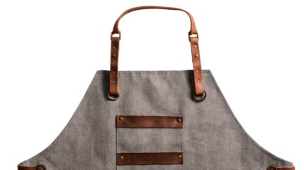 Apron with leather straps background isolated on a Transparent background, PNG file.
