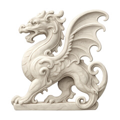 Obraz premium PNG Elegant marble dragon sculpture