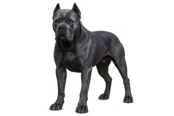 Majestic Cane Corso isolated on transparent background, standing tall and proud