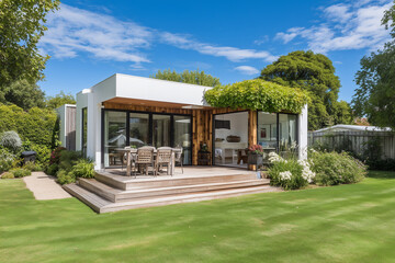 Contemporary Home with Spacious Deck and Lush Garden