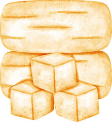 watercolor tofu