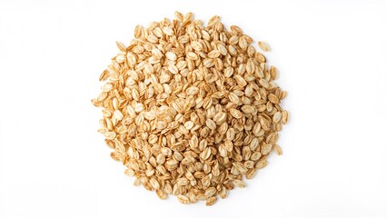 Top-down view of wholesome oat flakes texture