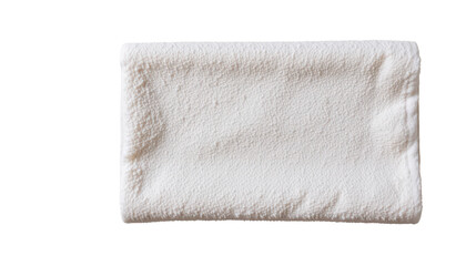 an item that appears to be a towel with frayed edges, placed against a contrasting background