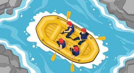 Colorado River Adventure Whitewater Rafting Trip on a Sunny Day for Friends and Family Outdoors, With Excitement