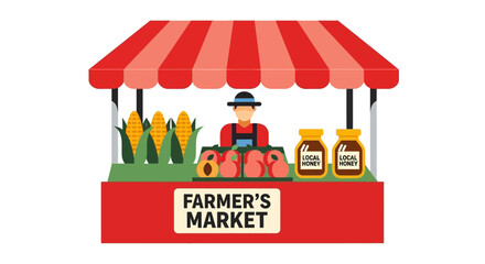 Explore a Colorado Farmer's Market on a Sunny Day with Fresh Produce and Local Honey at the Market.