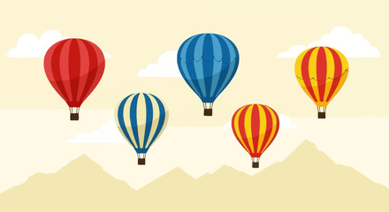 Fototapeta premium Colorado Day Dream An air balloon adventure over scenic colorado day landscapes, vibrant colors, and joyful flight.