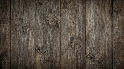 Naklejka premium Weathered rustic wooden planks with a rough grunge texture and dark tones ideal for backgrounds and design elements