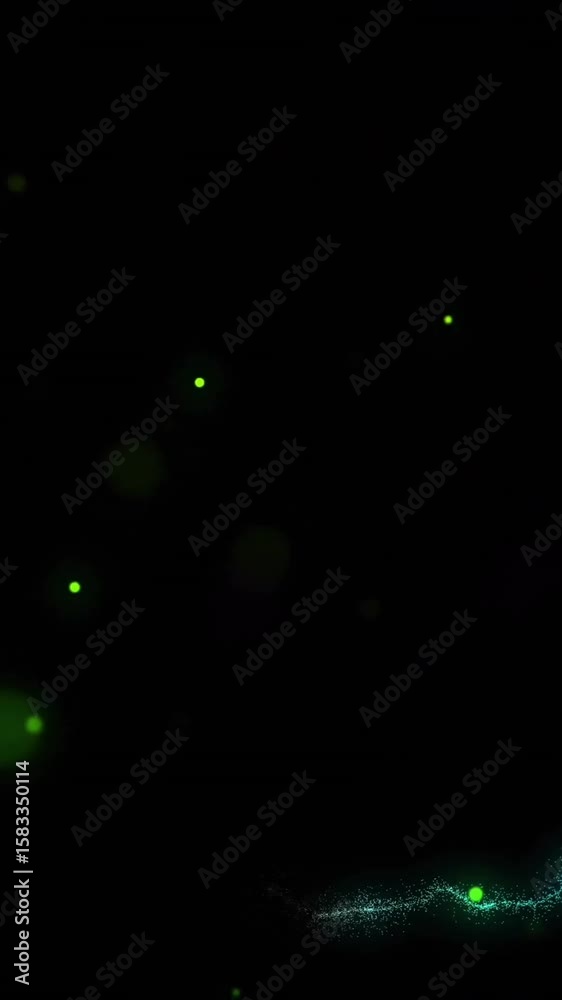 Poster animation of ai data processing in speech bubbles over black background