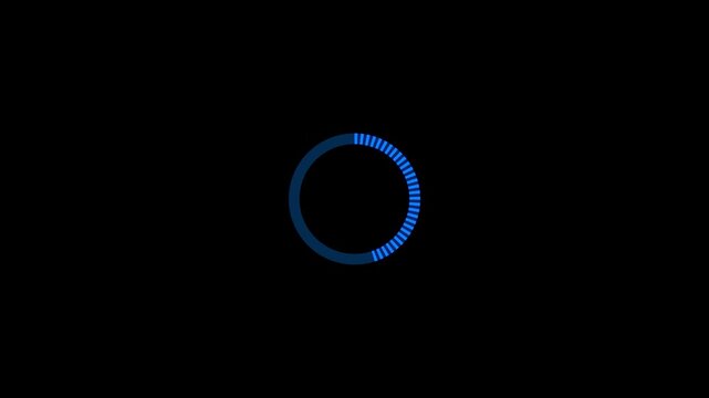 Glowing loading spinning bar. Circular shine loading animation on solid background.