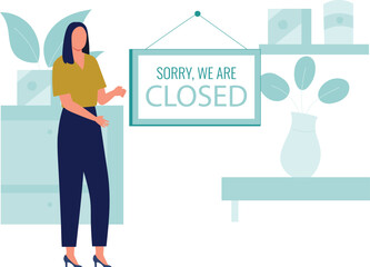 The lady showing closed side of board.