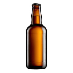 Amber beer bottle, dark background