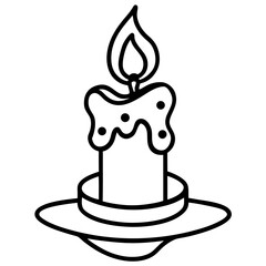 Festive Candlelight Linear Vector Art