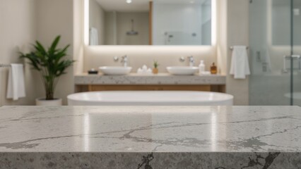 Unfilled washbasin scene with out-of-focus background and design area