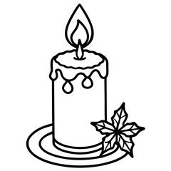 Festive Candlelight Linear Vector Art