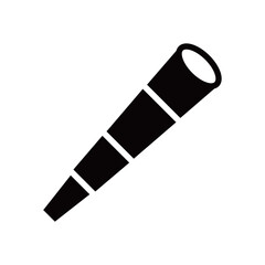 シンプルな望遠鏡のアイコン（モノクロ）