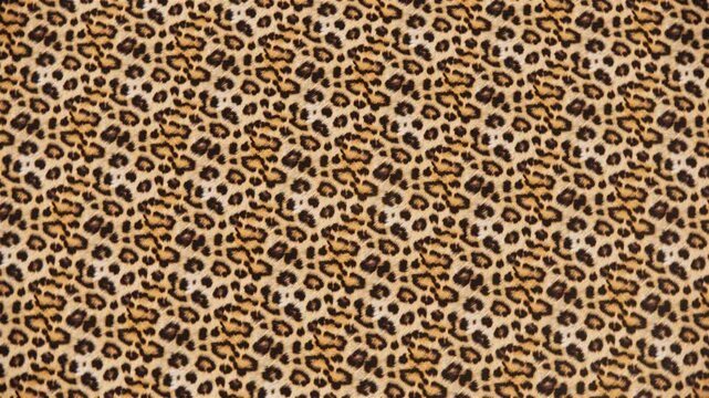 Repeating loop of realistic leopard animal fur texture.