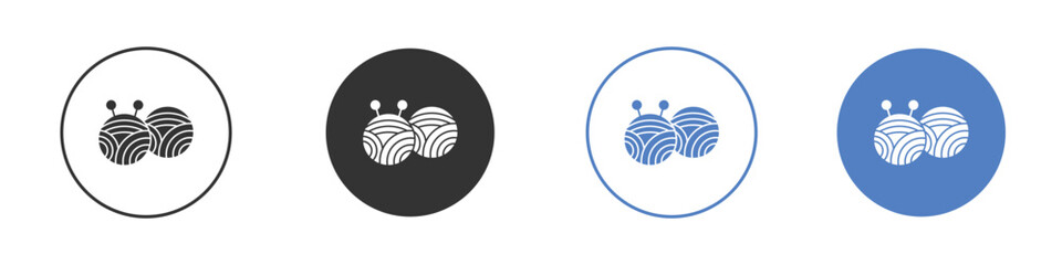 Fototapeta premium Wool ball icon. Simple illustration. black silhouette pack.
